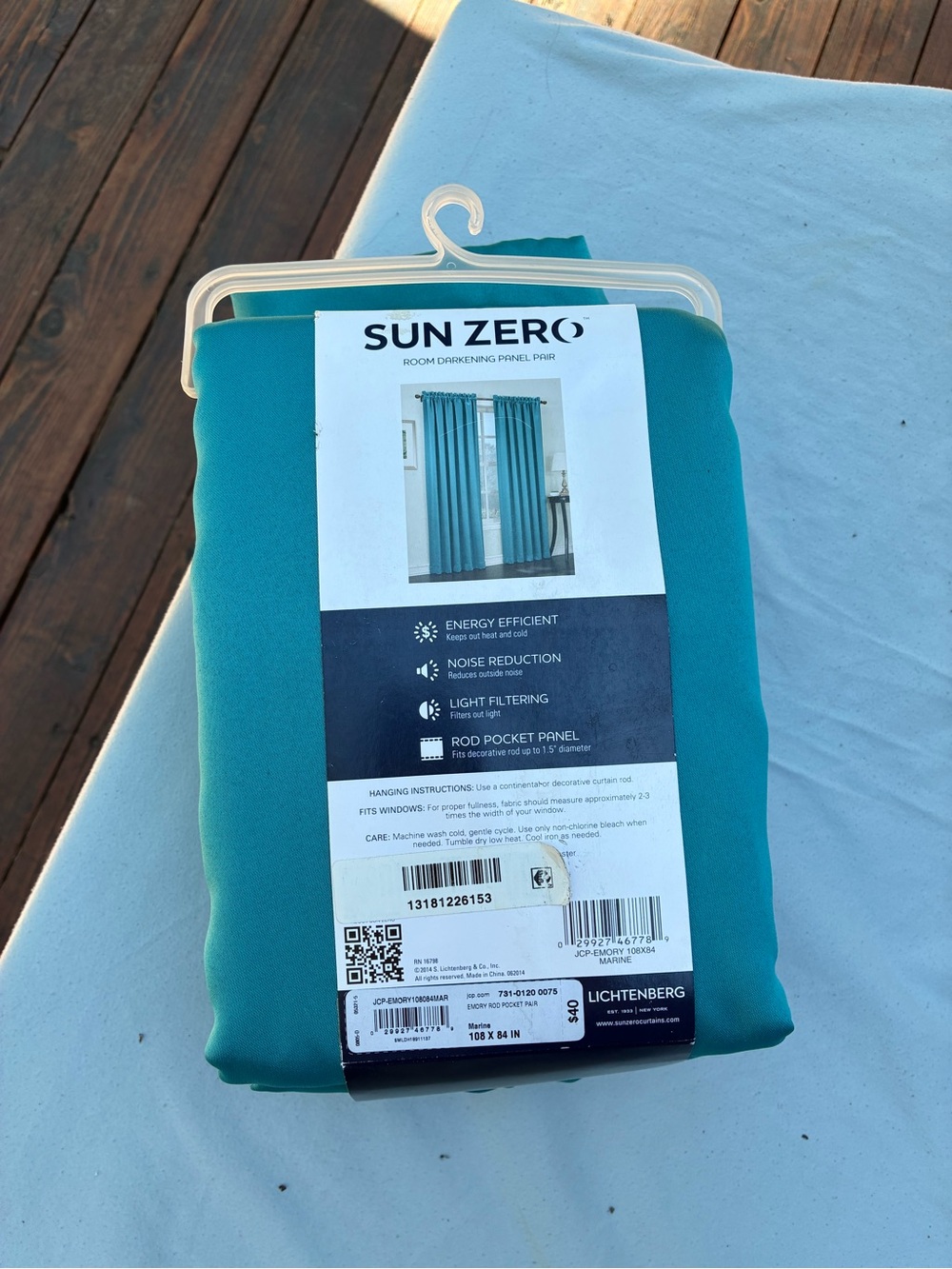 2 SETS of Sun Zero Lichtenberg Teal Room Darkening Curtain Panel